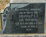 RENSBURG Johanna P.I.J., van 1907-1954