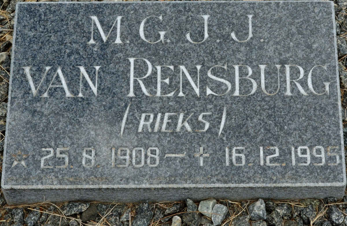 RENSBURG M.G.J.J., van 1908-1995