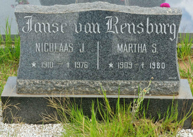RENSBURG Nicolaas J., Janse van 1910-1976 & Martha S. 1909-1980