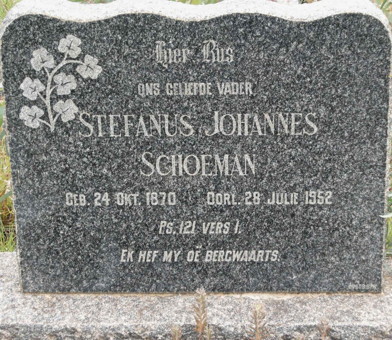 SCHOEMAN Stephanus Johannes 1870-1952