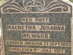 MILWARD Magretha Johanna nee JORDAAN 1853-1917