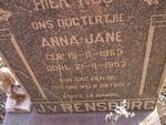 RENSBURG Anna Jane, J.v.1953-1953