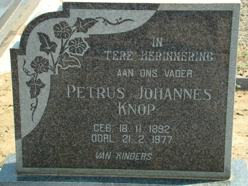 KNOP Petrus Johannes 1892-1977