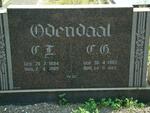 ODENDAAL C.E. 1894-1969 & C.G. 1903-1985