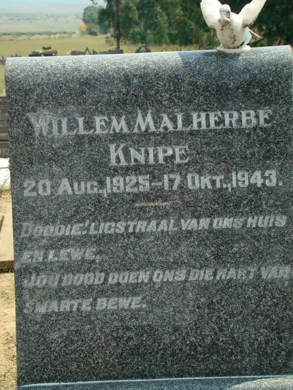 KNIPE Willem Malherbe 1925-1943