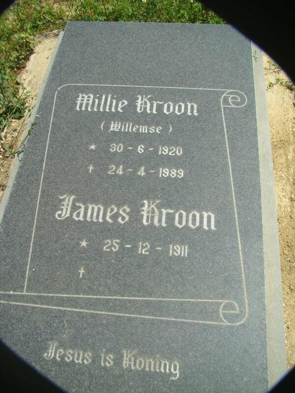 KROON James 1911-  & Millie WILLEMSE 1920-1989