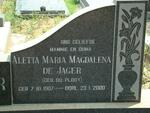 JAGER Aletta Maria Magdalena, de nee DU PLOOY 1907-2000