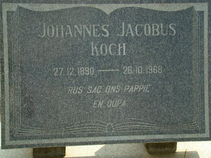KOCH Johannes Jacobus 1890-1968
