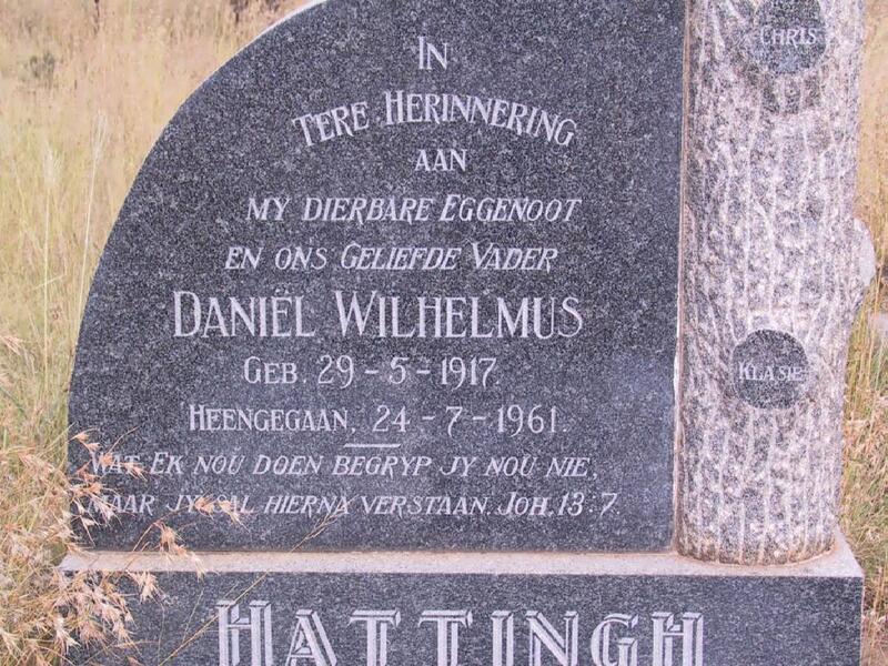 HATTINGH Daniël Wilhelmus 1917-1961