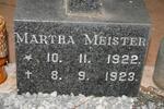 MEISTER Martha 1922-1923