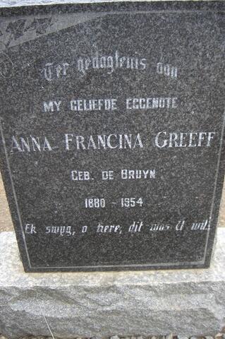 GREEFF Anna Francina nee DE BRUYN 1880-1954