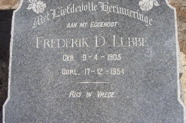 LUBBE Frederik D. 1905-1954