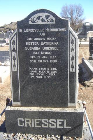 GRIESSEL Hester Catherina Susanna nee CRONJE 1877-1938
