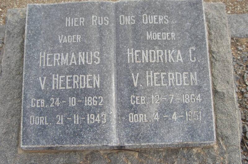 HEERDEN Hermanus, van 1862-1943 & Hendrika C. 1864-1951