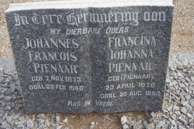 PIENAAR Johannes Francois 1873-1946 & Francina Johanna PIENAAR 1876-1950