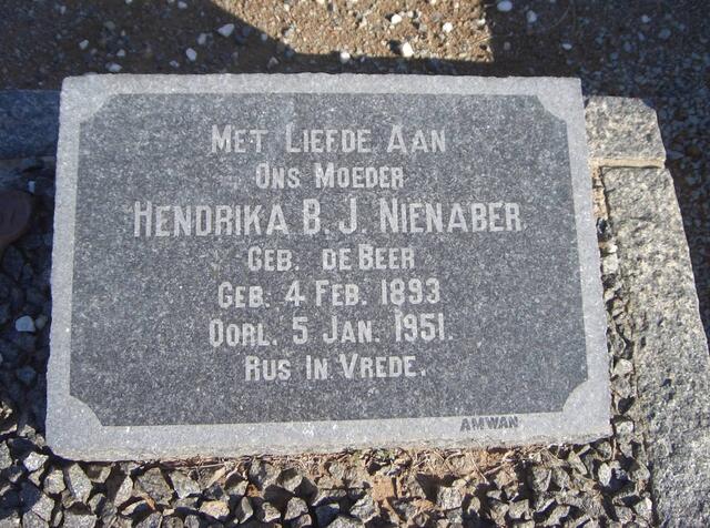 NIENABER Hendrika B.J. nee DE BEER 1893-1951