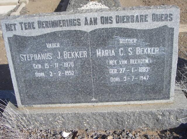 BEKKER Stephanus J. 1870-1952 & Maria C.S. VAN HEERDEN 1883-1947