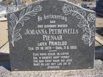 PRINSLOO Johanna Petronella voorheen PIENAAR 1875-1950