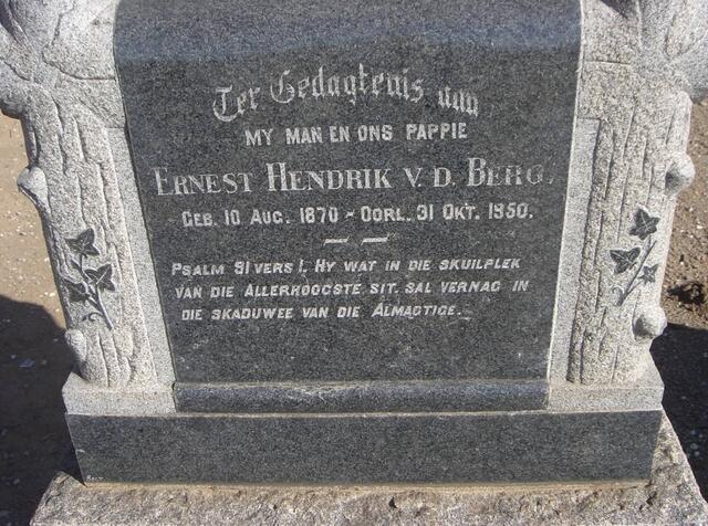 BERG Ernest Hendrik, v.d. 1870-1950