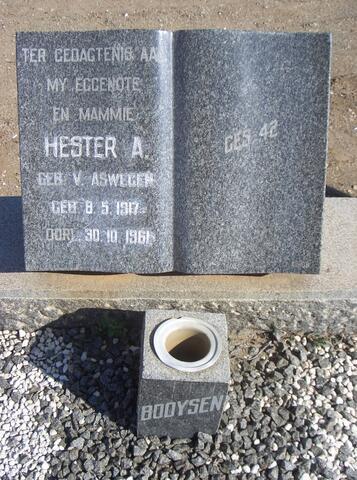 BOOYSEN Hester A. nee VAN ASWEGEN 1917-1961