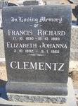 CLEMENTZ Francis Richard 1880-1980 & Eizabeth Johanna 1882-1965