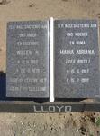LLOYD Willem H. 1903-1979 & Maria Adiana BRITS 1907-1980