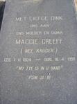 GREEFF Maggie nee KRÜGER 1904-1990