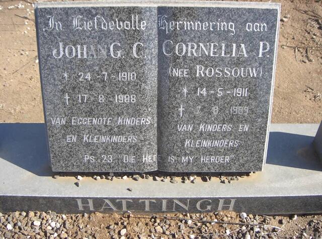 HATTINGH Johan G.C. 1918-1988 & Cornelia P. ROSSOUW 1911-1989