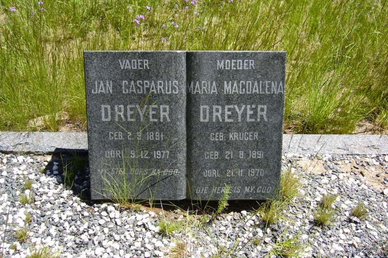 DREYER Jan Casparus 1891-1977 & Maria Magdalena KRUGER 1891-1970
