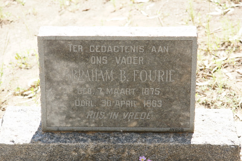 FOURIE Abraham B. 1875-1963