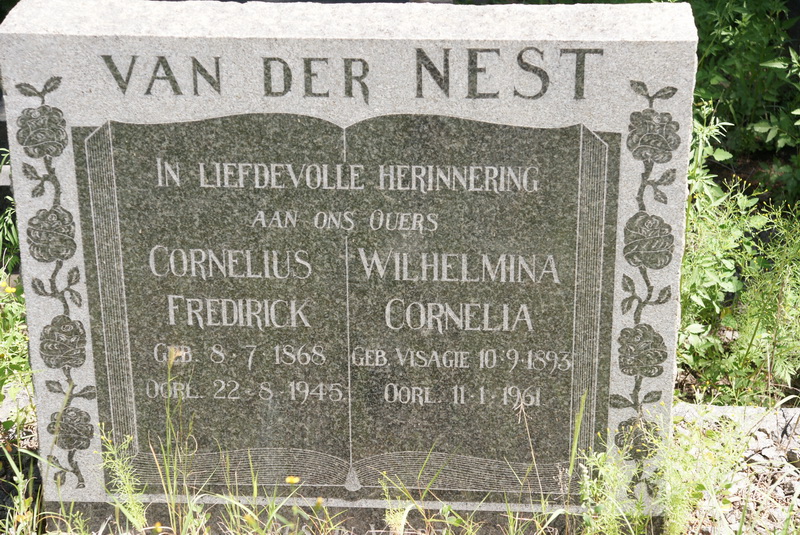 NEST Cornelius Fredirick, van der 1865-1945 & Wilhelmina Cornelia VISAGIE 1893-1961