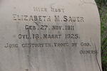 SAUER Elizabeth M. 1911-1925