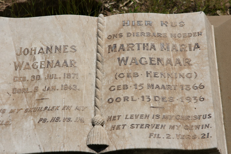 WAGENAAR Johannes 1871-1943 & Martha Maria HENNING 1866-1936