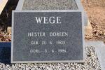 WEGE Hester Doreen 1903-1981