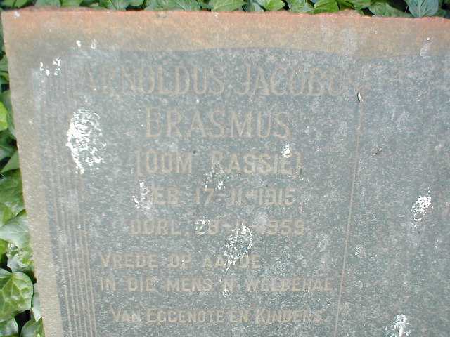 ERASMUS Arnoldus Jacobus 1915-1959