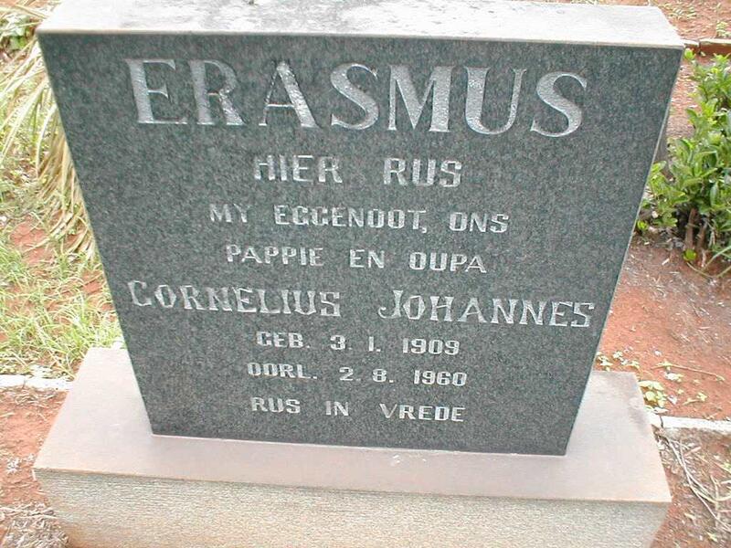 ERASMUS Cornelius Johannes 1909-1960