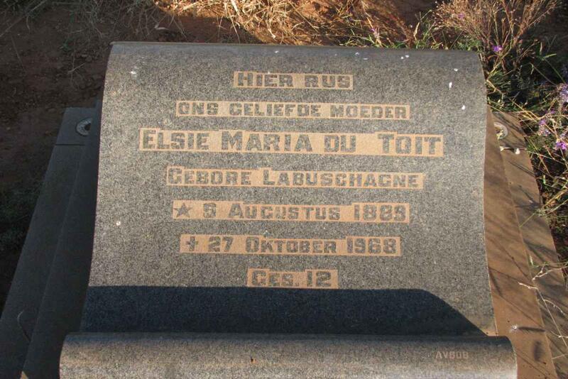 TOIT Elsie Maria, du nee LABUSCHAGNE 1889-1968