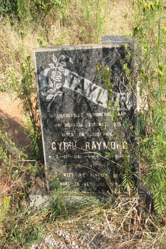 TAYLOR Cyril Raymond 1898-1982