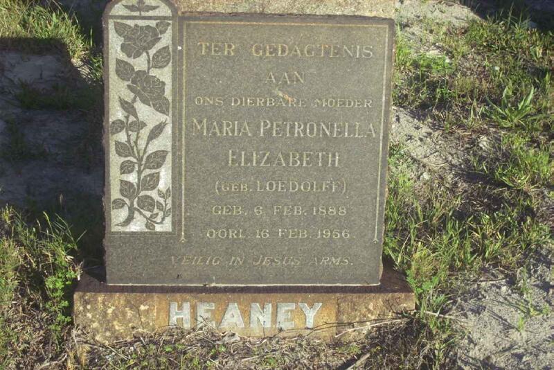 HEANEY Maria Petronella Elizabeth nee LOEDOLFF 1888-1956
