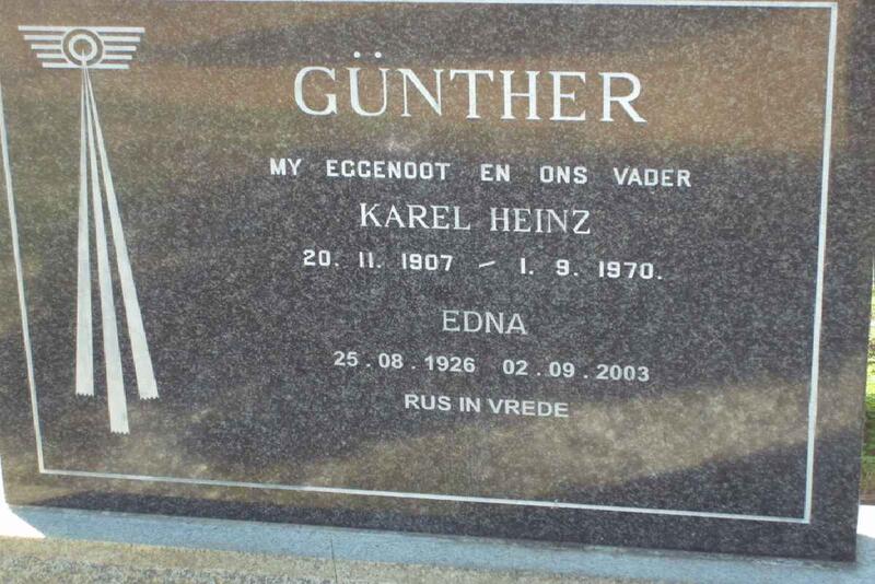 GUNTHER Karel Heinz 1907-1970 & Edna 1926-2003