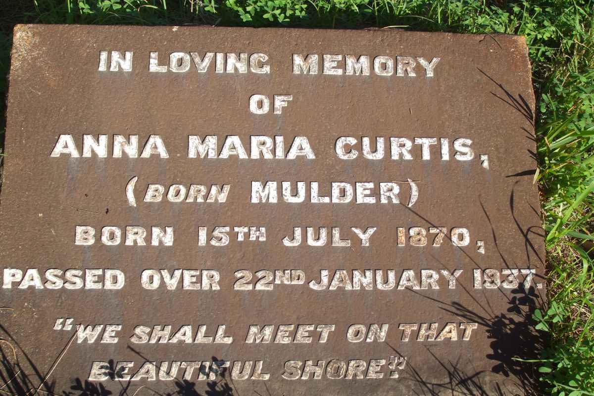 CURTIS Anna Maria nee MULDER 1870-1937
