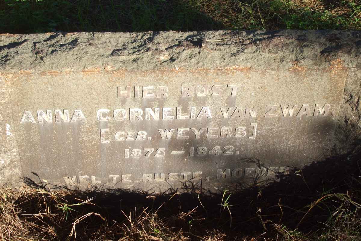 ZWAM Anna Cornelia, van nee WEYERS 1875-1942