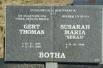BOTHA Gert Thomas 1938-2000 & Susarah Maria 1940-