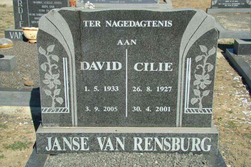 RENSBURG David, Janse van 1933-2005 & Cilie 1927-2001