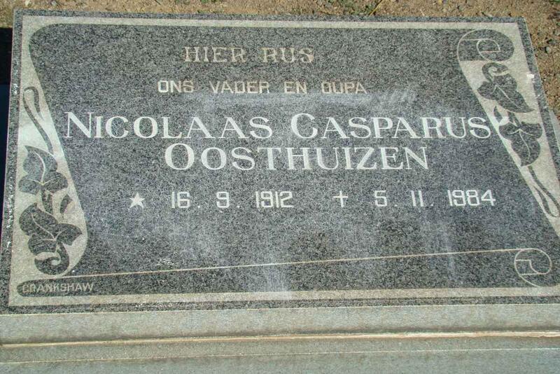 OOSTHUIZEN Nicolaas Casparus 1912-1984