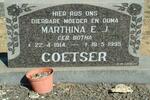 COETSER Marthina E.J. nee BOTHA 1914-1995