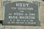 HOUY Maria Magritha 1911-1981