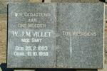 VILLET W.J.M. nee SMIT 1883-1958