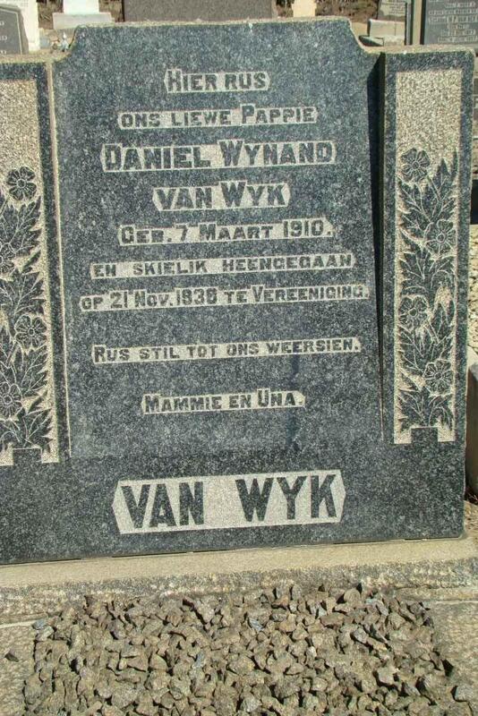 WYK Daniel Wynand, van 1910-1938