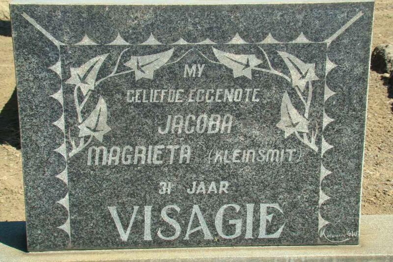 VISAGIE Jacoba Magrieta nee KLEINSMIT